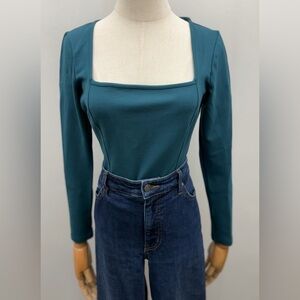 Abercrombie & Fitch Soft A&F Collection Square Neck Bodysuit Green Size L